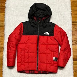 The North Face Red and Black Puffer Jacket - KIDS medium